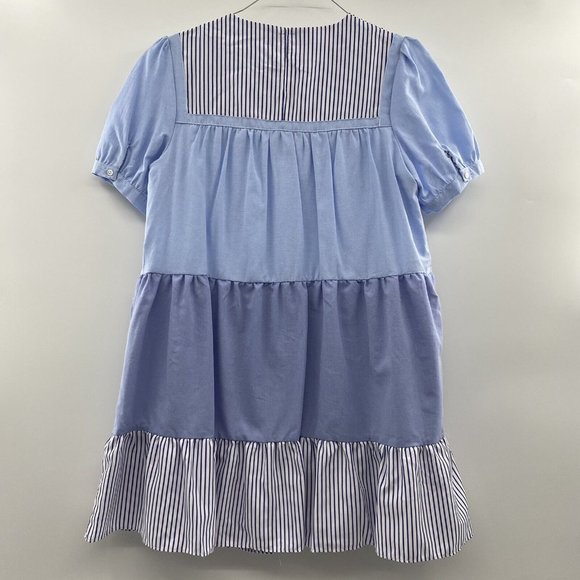 Pomander Place Tuckernuck Women's Quinn Dress Tier Mini Swing in Serenity Blue L - Picture 8 of 8